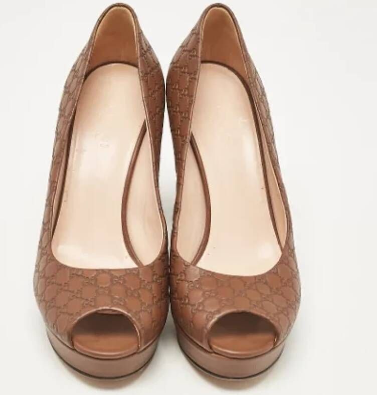 Gucci Vintage Pre-owned Leather heels Brown Dames