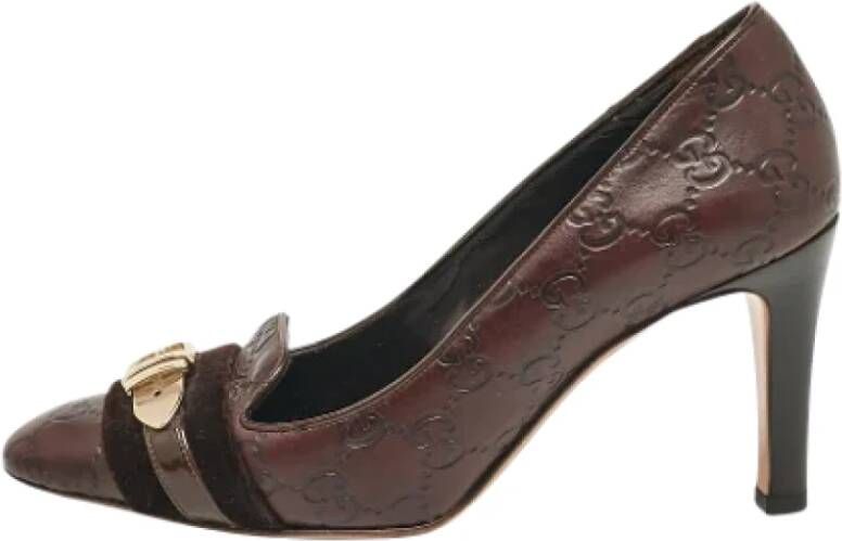 Gucci Vintage Pre-owned Leather heels Brown Dames