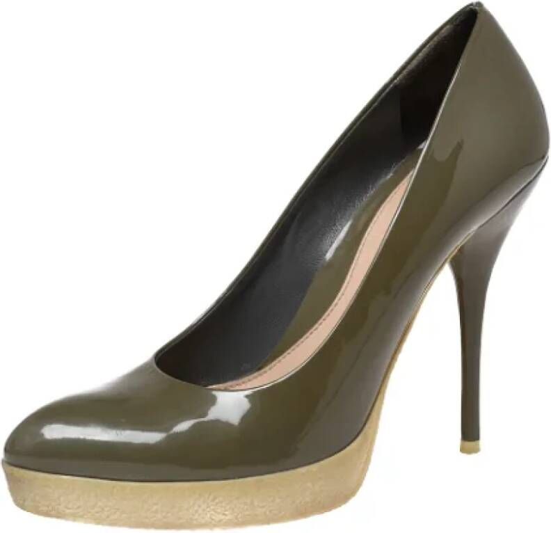 Gucci Vintage Pre-owned Leather heels Green Dames