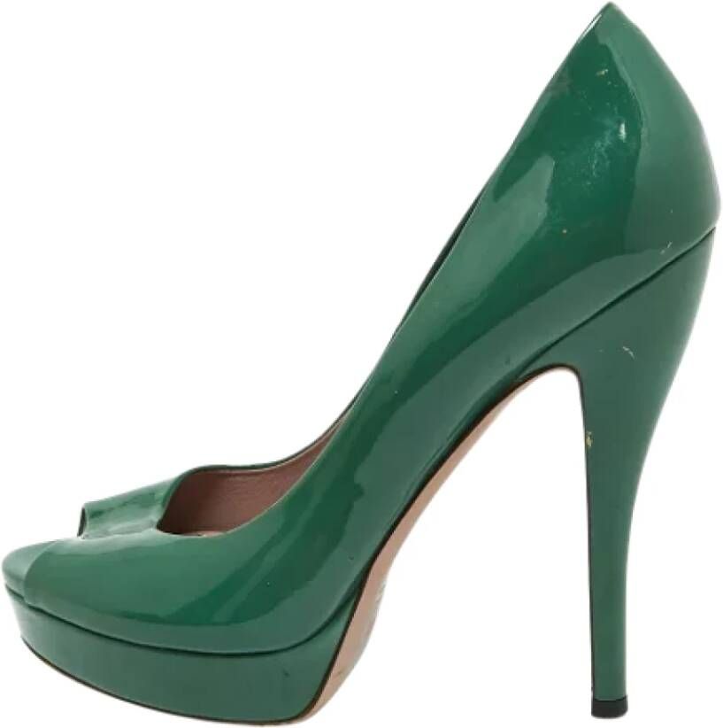 Gucci Vintage Pre-owned Leather heels Green Dames