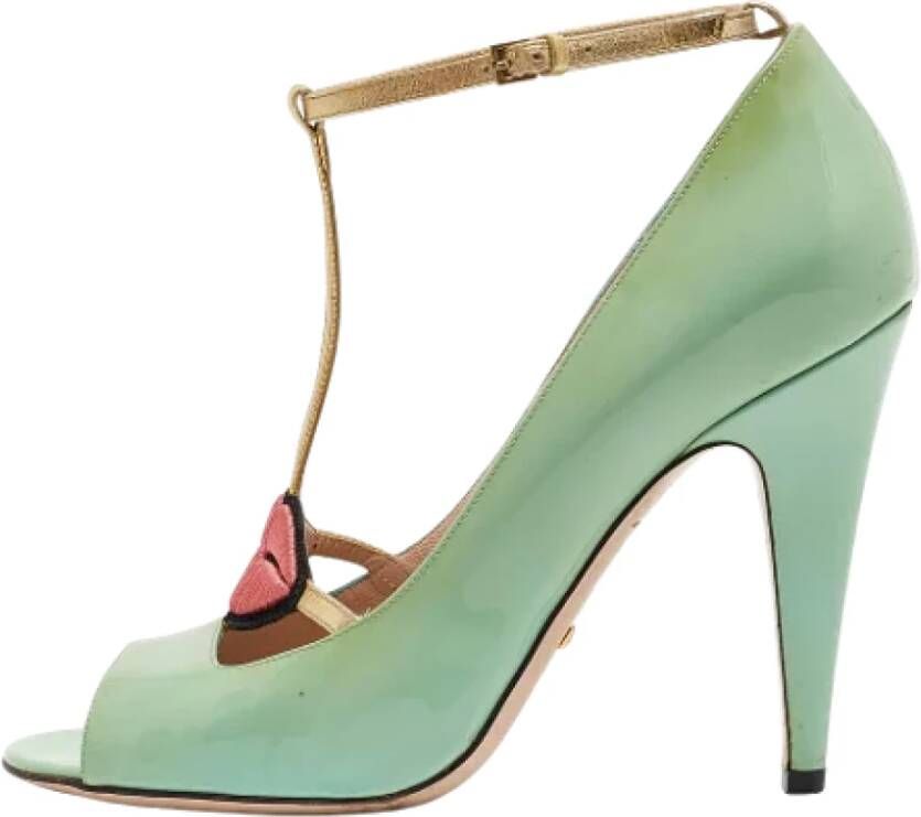 Gucci Vintage Pre-owned Leather heels Green Dames