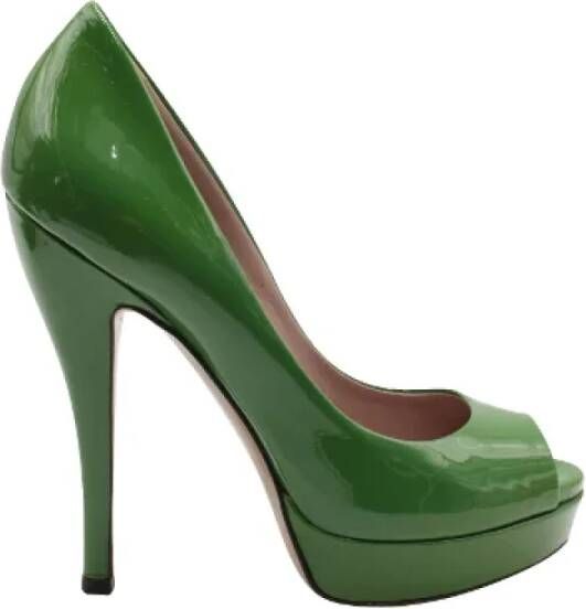 Gucci Vintage Pre-owned Leather heels Green Dames