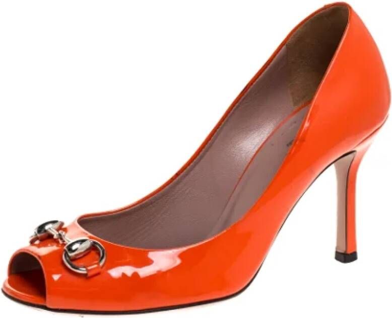 Gucci Vintage Pre-owned Leather heels Orange Dames