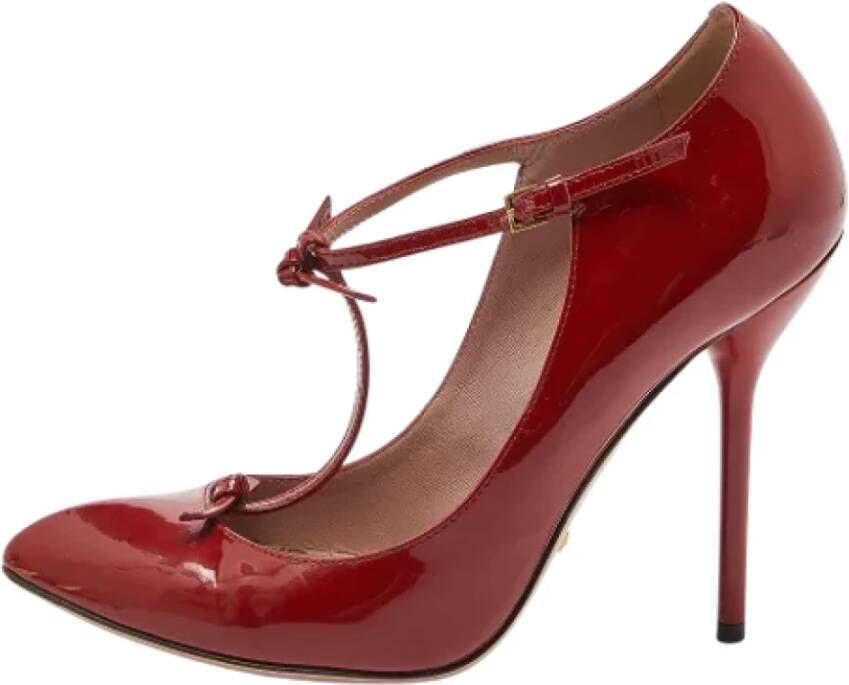 Gucci Vintage Pre-owned Leather heels Red Dames