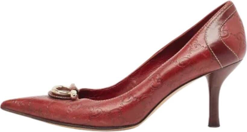 Gucci Vintage Pre-owned Leather heels Red Dames