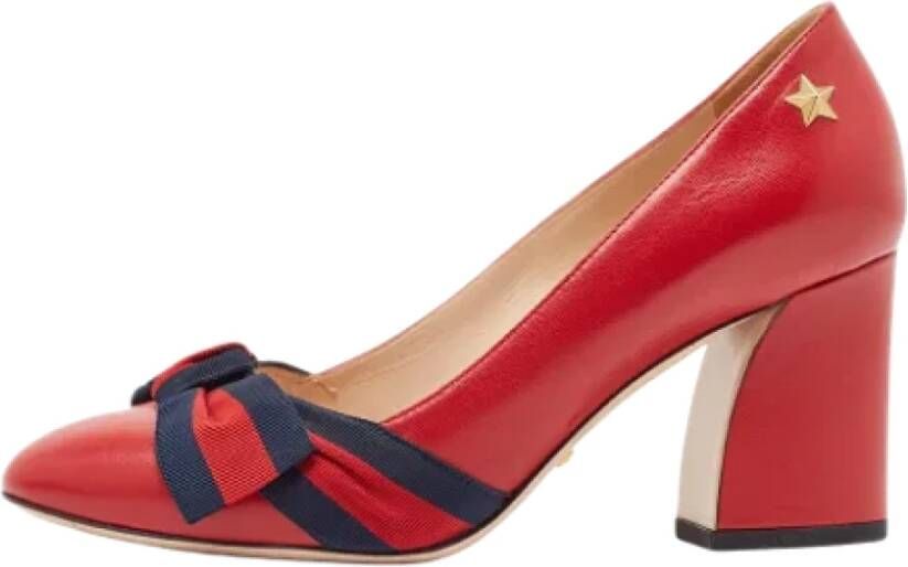 Gucci Vintage Pre-owned Leather heels Red Dames