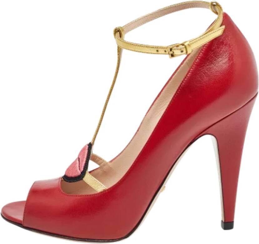 Gucci Vintage Pre-owned Leather heels Red Dames