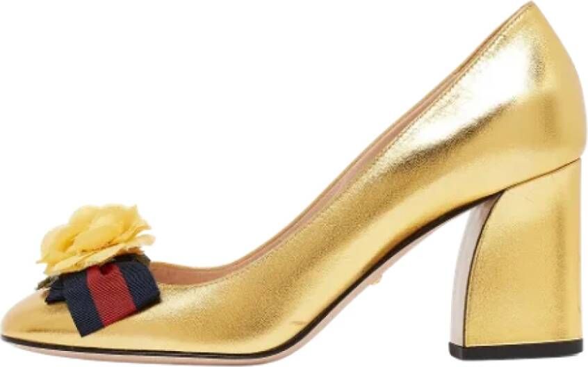 Gucci Vintage Pre-owned Leather heels Yellow Dames