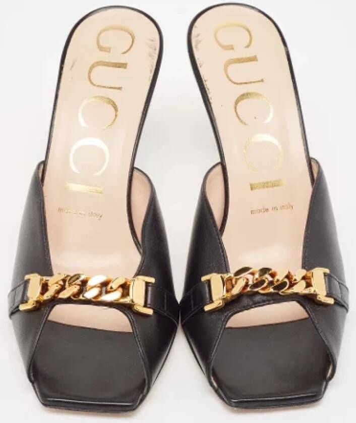 Gucci Vintage Pre-owned Leather mules Black Dames