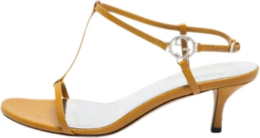 Gucci Vintage Pre-owned Leather sandals Beige Dames