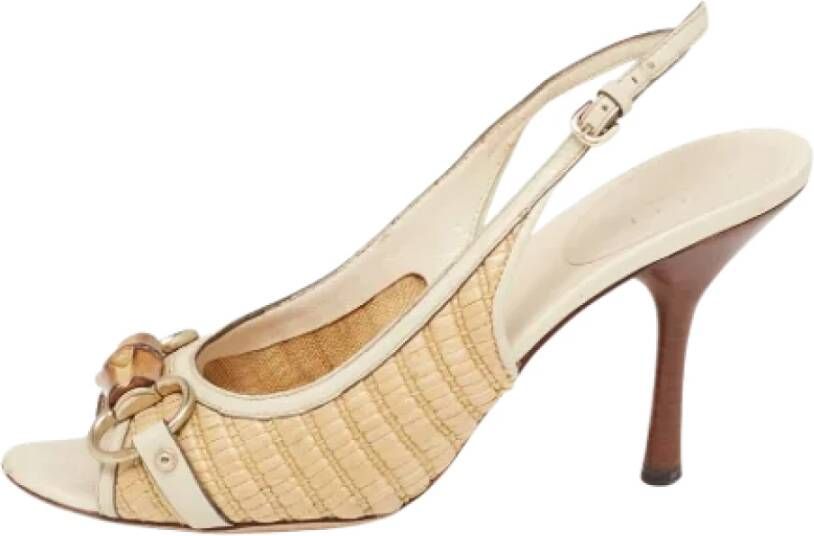 Gucci Vintage Pre-owned Leather sandals Beige Dames