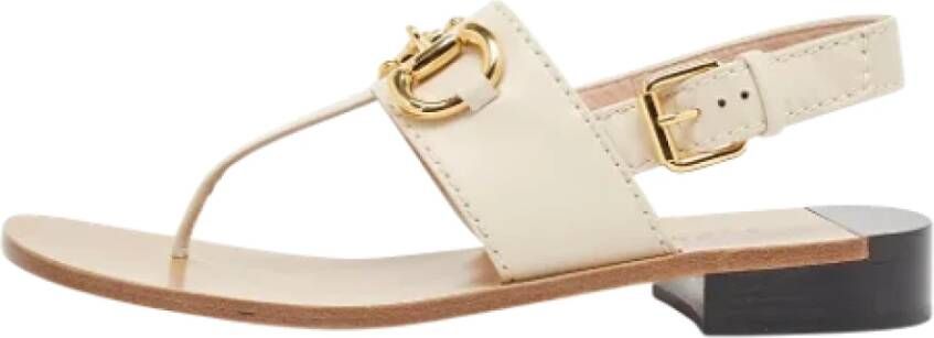 Gucci Vintage Pre-owned Leather sandals Beige Dames