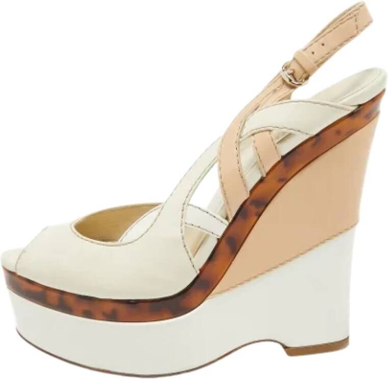 Gucci Vintage Pre-owned Leather sandals Beige Dames