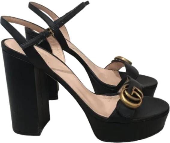 Gucci Vintage Pre-owned Leather sandals Black Dames