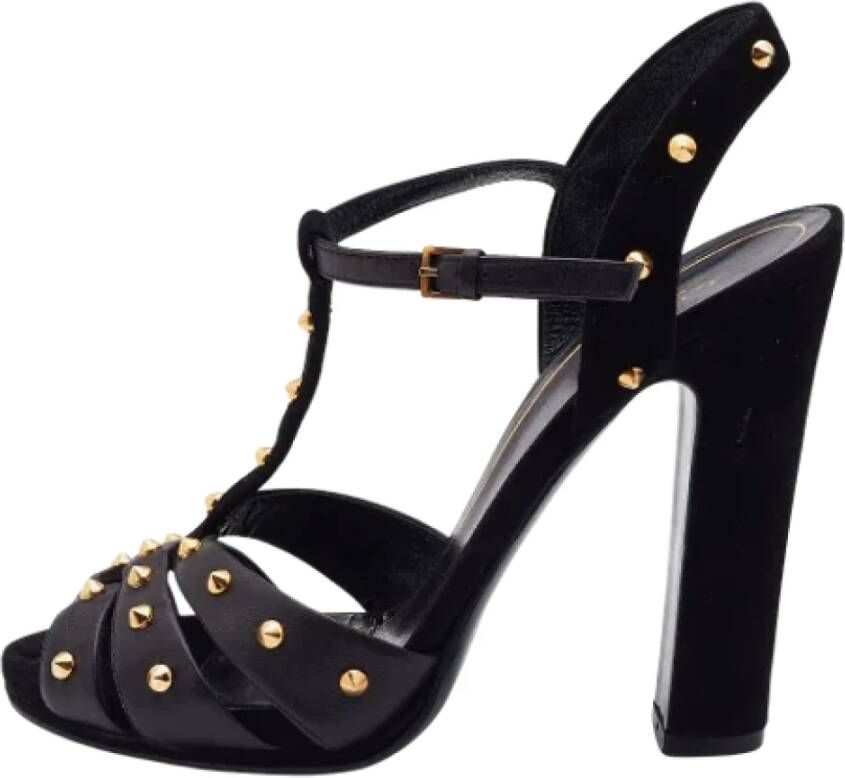 Gucci Vintage Pre-owned Leather sandals Black Dames