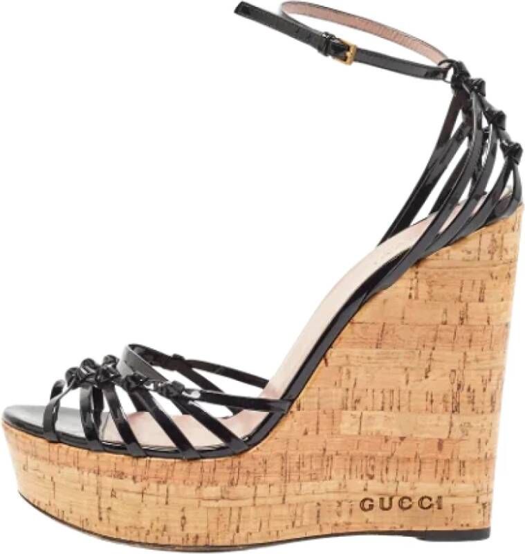 Gucci Vintage Pre-owned Leather sandals Black Dames