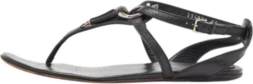 Gucci Vintage Pre-owned Leather sandals Black Dames