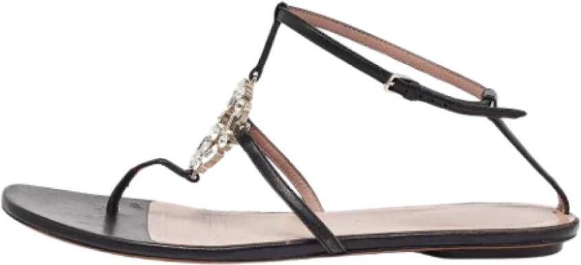 Gucci Vintage Pre-owned Leather sandals Black Dames