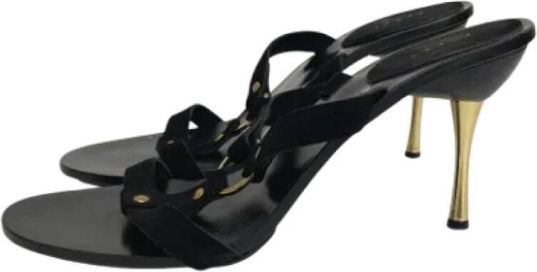 Gucci Vintage Pre-owned Leather sandals Black Dames