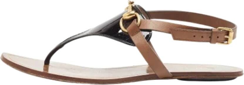 Gucci Vintage Pre-owned Leather sandals Black Dames