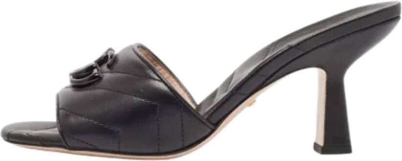 Gucci Vintage Pre-owned Leather sandals Black Dames