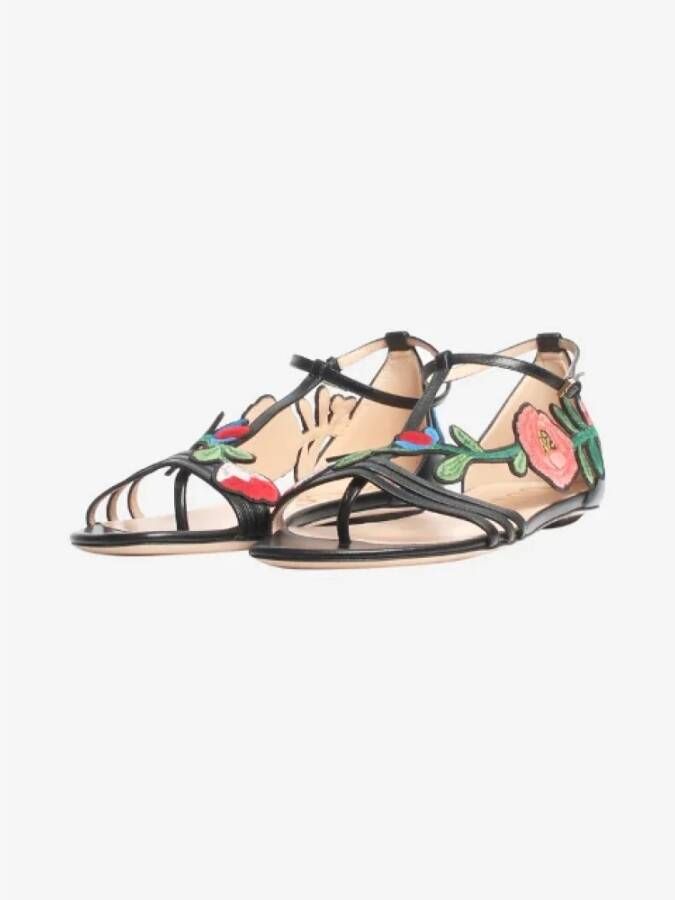 Gucci Vintage Pre-owned Leather sandals Black Dames