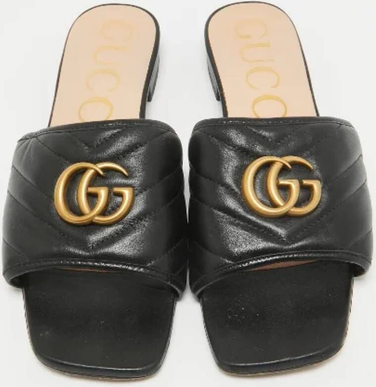 Gucci Vintage Pre-owned Leather sandals Black Dames