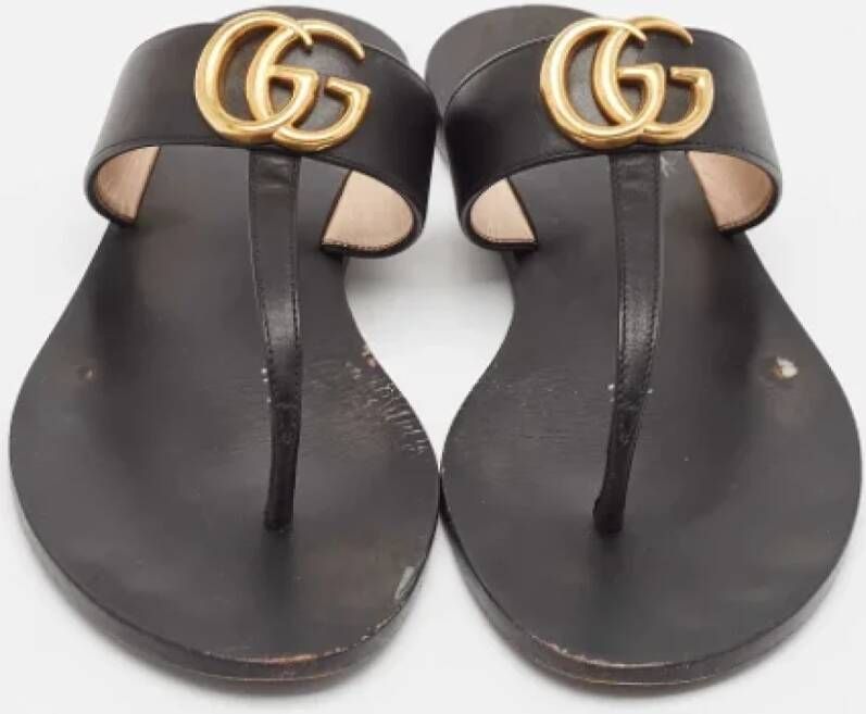 Gucci Vintage Pre-owned Leather sandals Black Dames