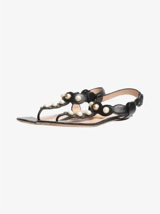 Gucci Vintage Pre-owned Leather sandals Black Dames