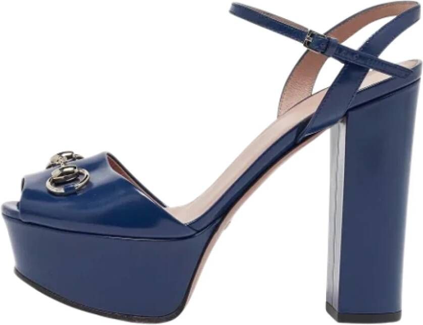 Gucci Vintage Pre-owned Leather sandals Blue Dames