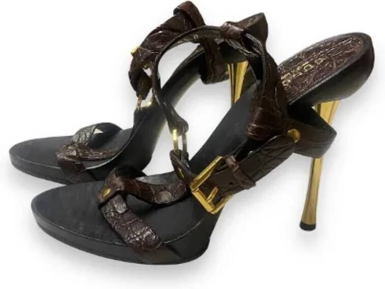 Gucci Vintage Pre-owned Leather sandals Brown Dames