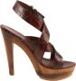 Gucci Vintage Pre-owned Leather sandals Brown Dames - Thumbnail 1