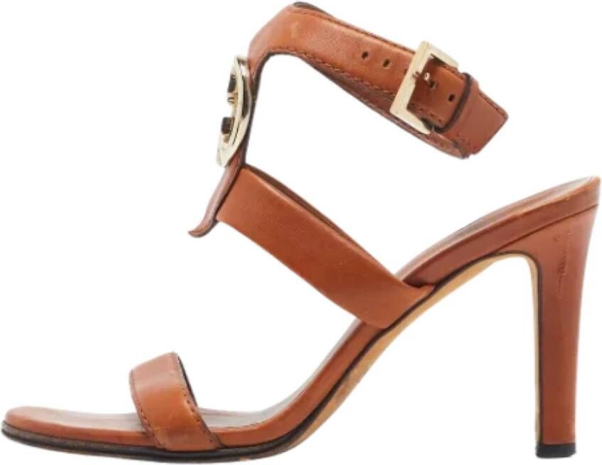 Gucci Vintage Pre-owned Leather sandals Brown Dames