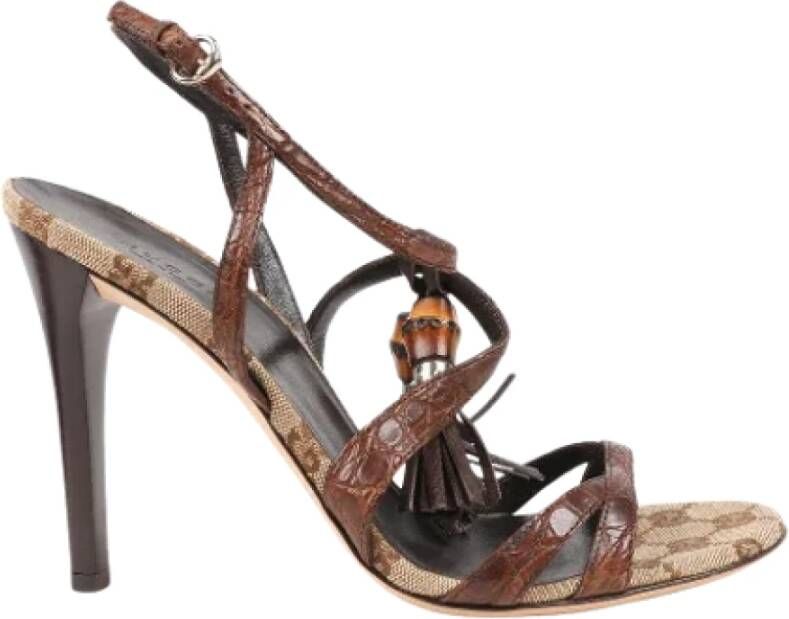 Gucci Vintage Pre-owned Leather sandals Brown Dames