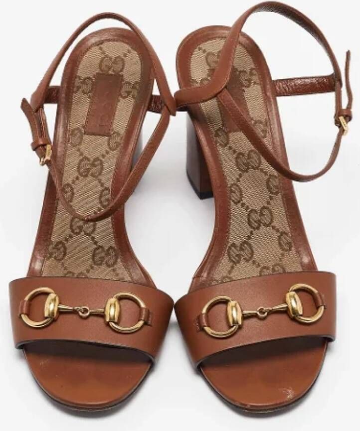 Gucci Vintage Pre-owned Leather sandals Brown Dames