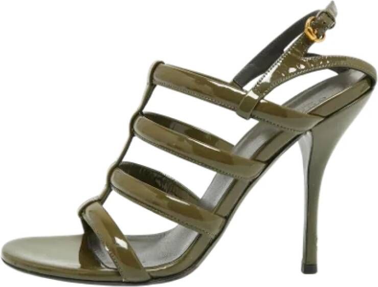 Gucci Vintage Pre-owned Leather sandals Green Dames