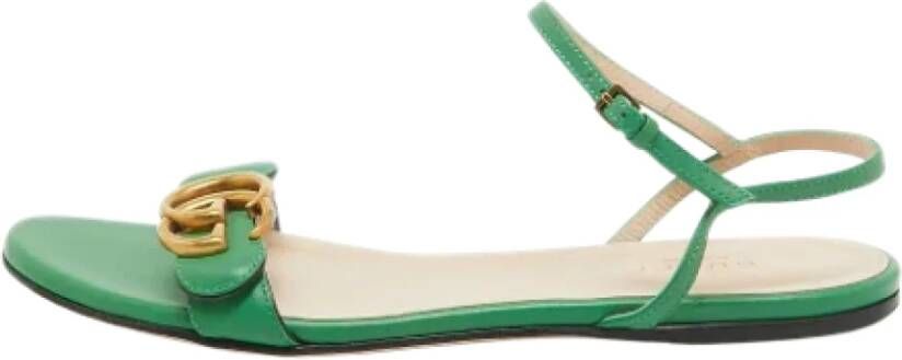 Gucci Vintage Pre-owned Leather sandals Green Dames