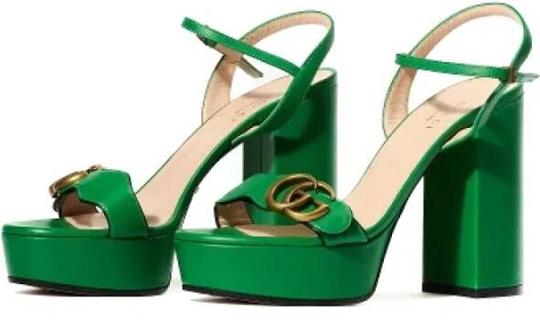 Gucci Vintage Pre-owned Leather sandals Green Dames