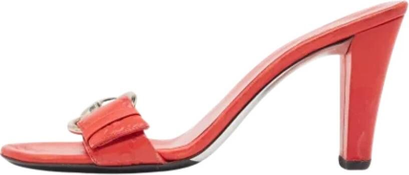 Gucci Vintage Pre-owned Leather sandals Red Dames