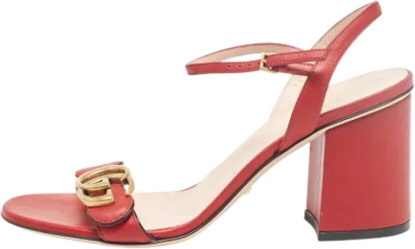 Gucci Vintage Pre-owned Leather sandals Red Dames