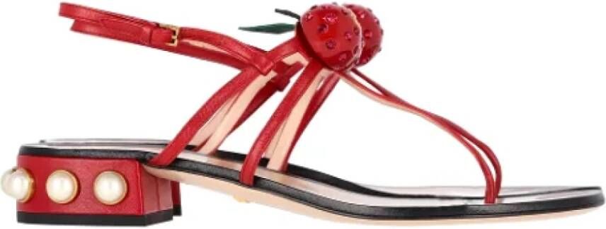 Gucci Vintage Pre-owned Leather sandals Red Dames