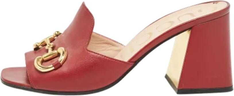 Gucci Vintage Pre-owned Leather sandals Red Dames