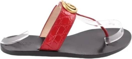 Gucci Vintage Pre-owned Leather sandals Red Dames