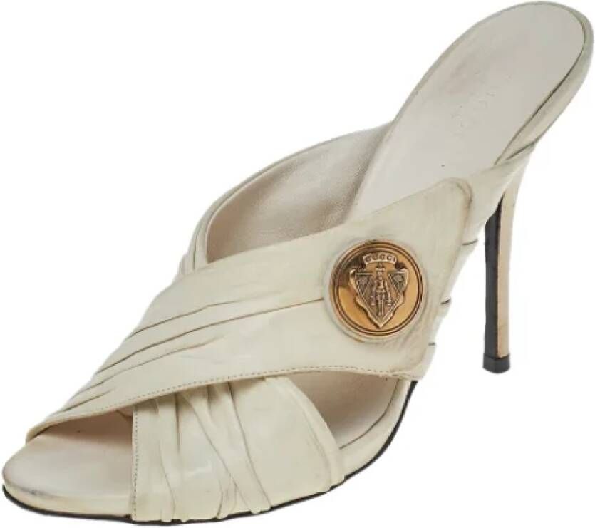 Gucci Vintage Pre-owned Leather sandals White Dames