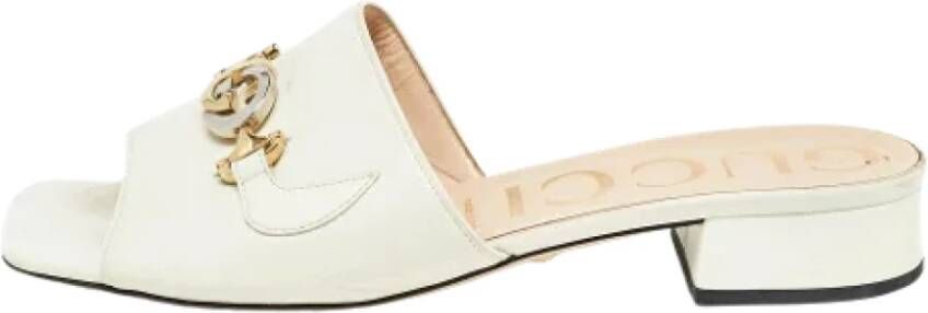 Gucci Vintage Pre-owned Leather sandals White Dames