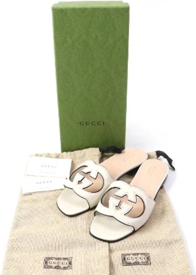 Gucci Vintage Pre-owned Leather sandals White Dames