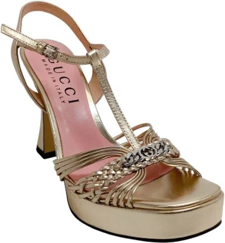 Gucci Vintage Pre-owned Leather sandals Yellow Dames