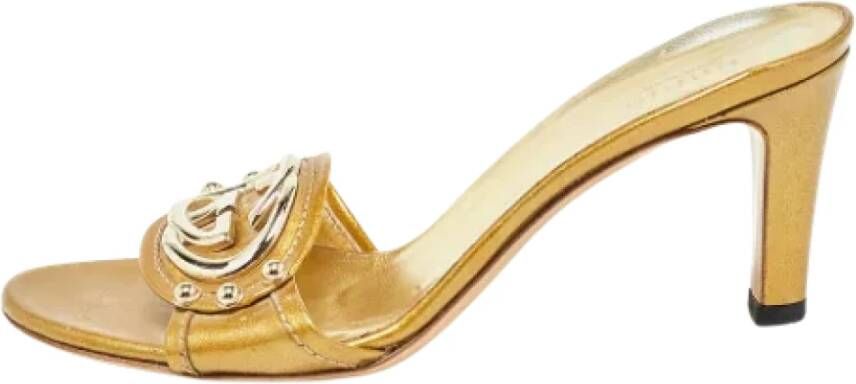 Gucci Vintage Pre-owned Leather sandals Yellow Dames