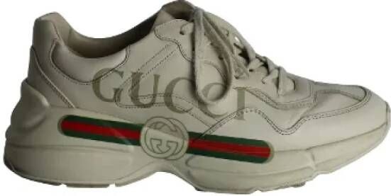 Gucci Vintage Pre-owned Leather sneakers Beige Dames