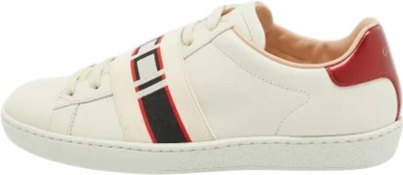 Gucci Vintage Pre-owned Leather sneakers Beige Dames